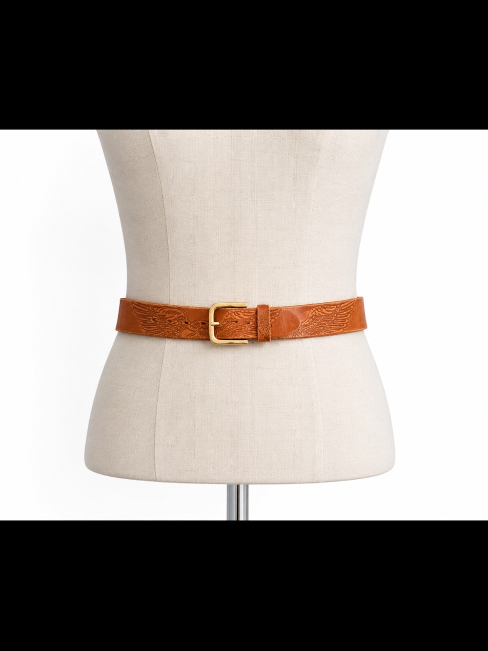 Hand Tooled Eagle Leather Belt Western Biker Boho Unisex Brown Leather Belt